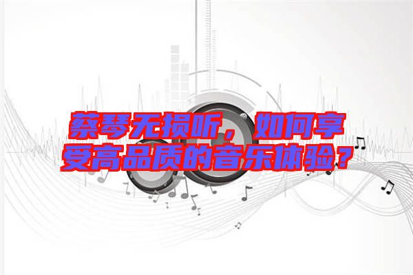 蔡琴無損聽，如何享受高品質(zhì)的音樂體驗？