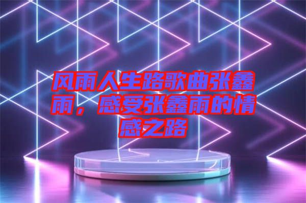 風(fēng)雨人生路歌曲張?chǎng)斡?，感受張?chǎng)斡甑那楦兄? width=