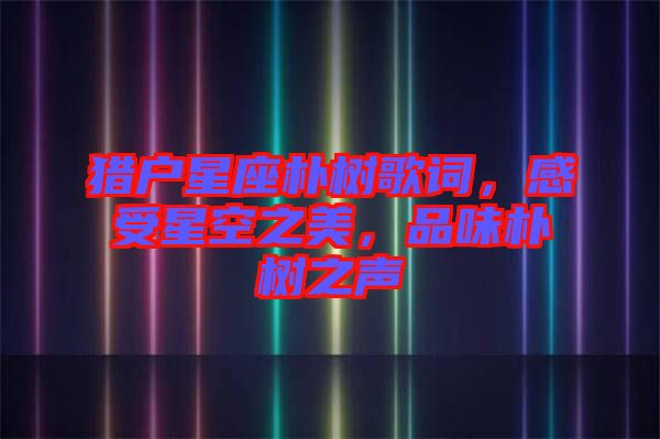 獵戶星座樸樹歌詞，感受星空之美，品味樸樹之聲