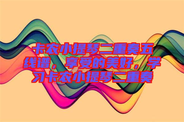 卡農(nóng)小提琴二重奏五線譜，享受的美好，學(xué)習(xí)卡農(nóng)小提琴二重奏