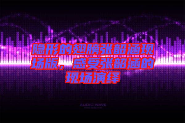 隱形的翅膀張韶涵現(xiàn)場(chǎng)版，感受張韶涵的現(xiàn)場(chǎng)演繹