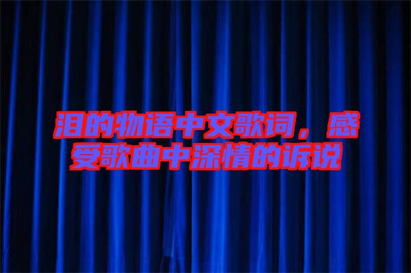 淚的物語中文歌詞，感受歌曲中深情的訴說
