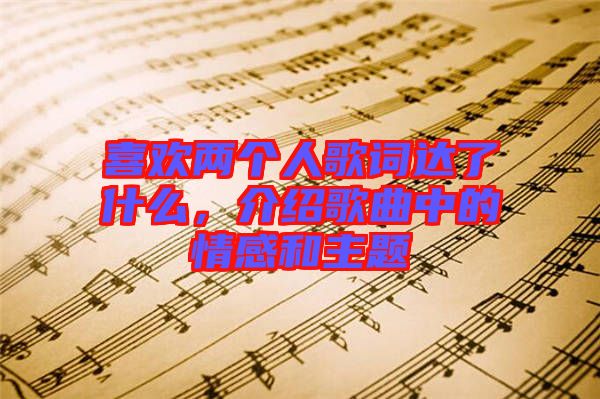 喜歡兩個(gè)人歌詞達(dá)了什么，介紹歌曲中的情感和主題