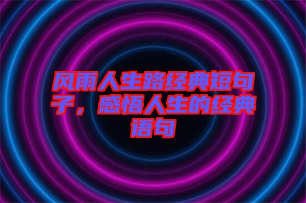 風(fēng)雨人生路經(jīng)典短句子，感悟人生的經(jīng)典語(yǔ)句