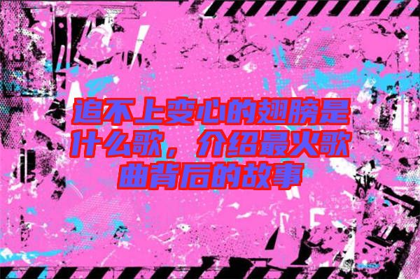 追不上變心的翅膀是什么歌，介紹最火歌曲背后的故事