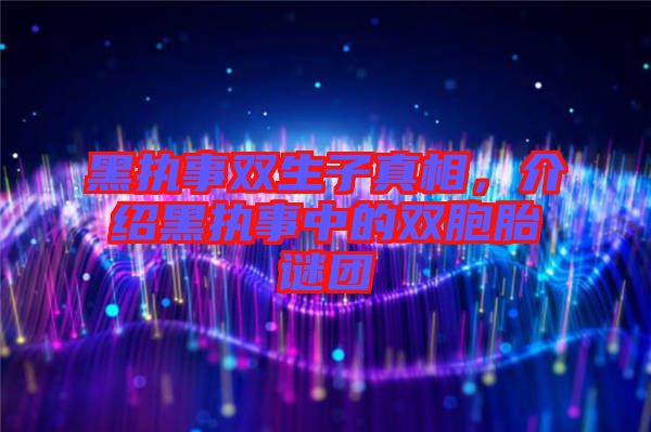 黑執(zhí)事雙生子真相，介紹黑執(zhí)事中的雙胞胎謎團(tuán)