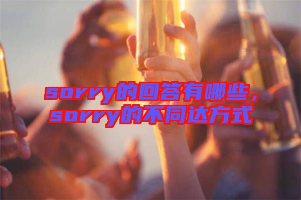 sorry的回答有哪些，sorry的不同達(dá)方式
