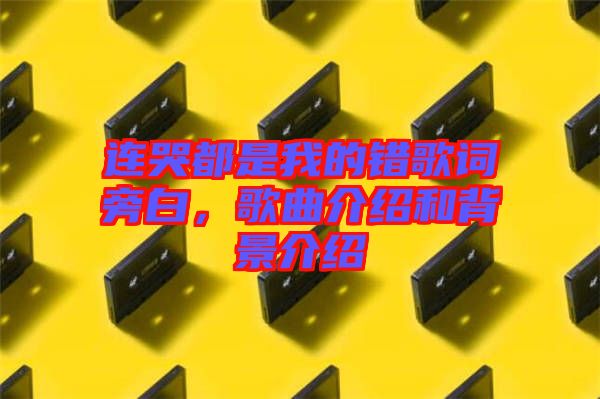 連哭都是我的錯(cuò)歌詞旁白，歌曲介紹和背景介紹