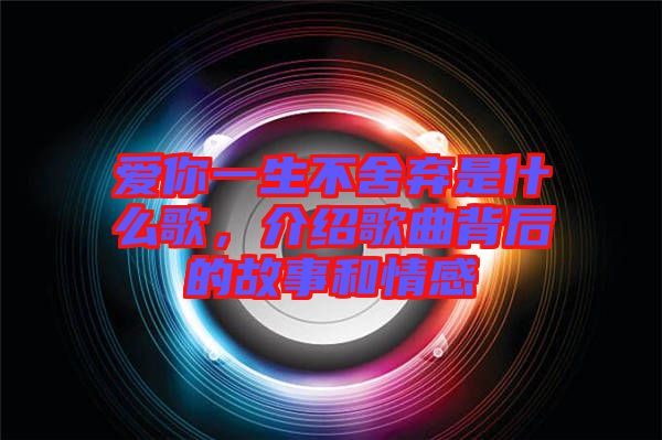 愛你一生不舍棄是什么歌，介紹歌曲背后的故事和情感