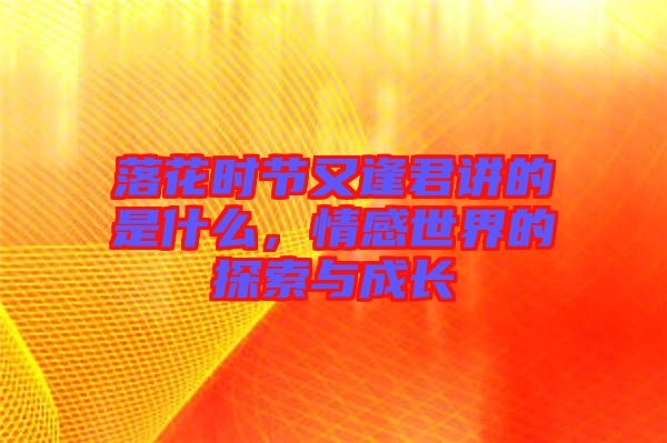 落花時(shí)節(jié)又逢君講的是什么，情感世界的探索與成長(zhǎng)