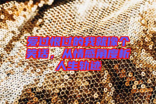愛過恨過的我就像個(gè)笑話，從情感角度析人生軌跡