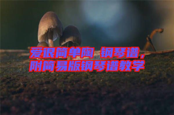 愛很簡單陶喆鋼琴譜，附簡易版鋼琴譜教學(xué)