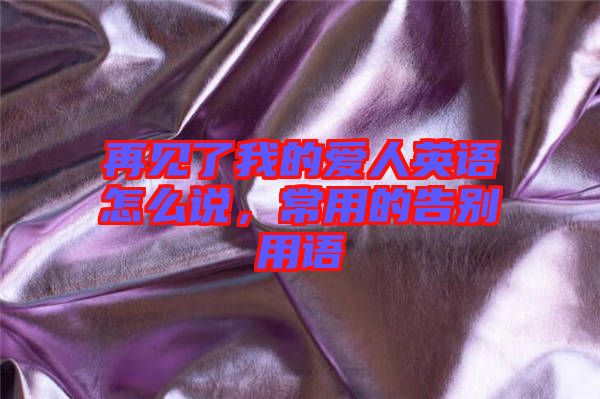 再見(jiàn)了我的愛(ài)人英語(yǔ)怎么說(shuō)，常用的告別用語(yǔ)
