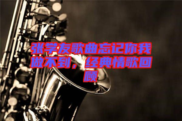 張學(xué)友歌曲忘記你我做不到，經(jīng)典情歌回顧
