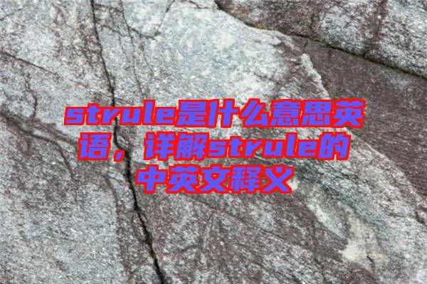 strule是什么意思英語(yǔ)，詳解strule的中英文釋義