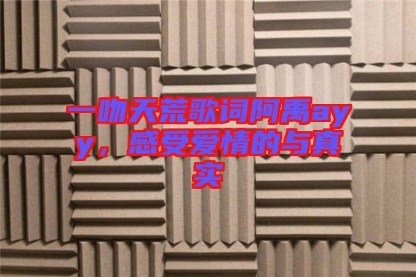 一吻天荒歌詞阿禹ayy，感受愛情的與真實(shí)