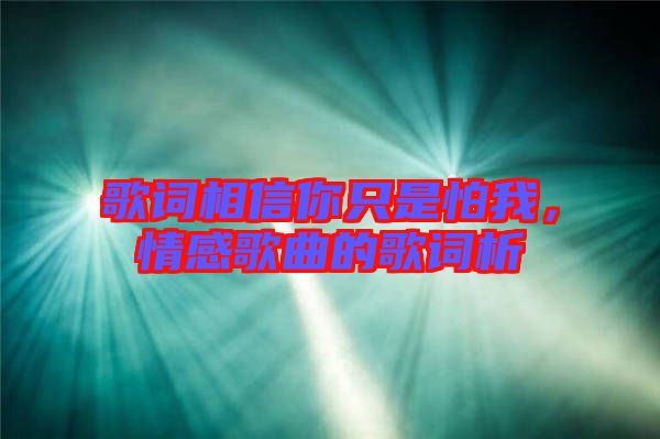 歌詞相信你只是怕我，情感歌曲的歌詞析