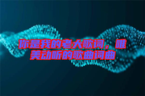 你是我的老大歌詞，唯美動聽的歌曲詞曲