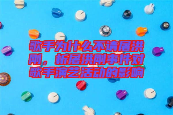 歌手為什么不請屠洪剛，析屠洪剛事件對歌手演藝活動的影響
