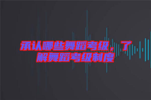 承認哪些舞蹈考級，了解舞蹈考級制度