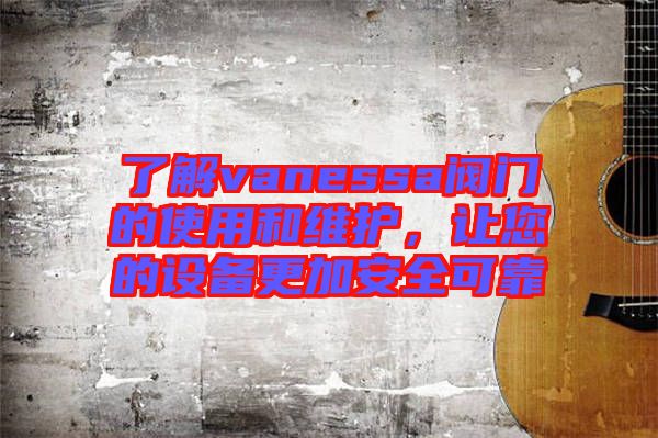 了解vanessa閥門的使用和維護(hù)，讓您的設(shè)備更加安全可靠