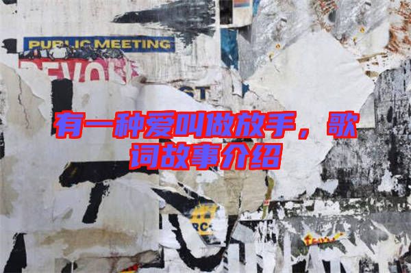 有一種愛叫做放手，歌詞故事介紹