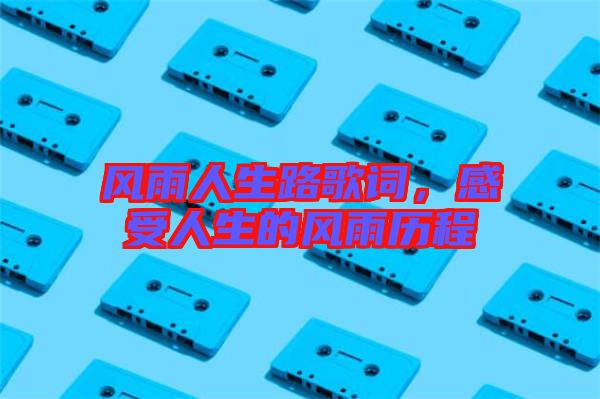 風雨人生路歌詞，感受人生的風雨歷程