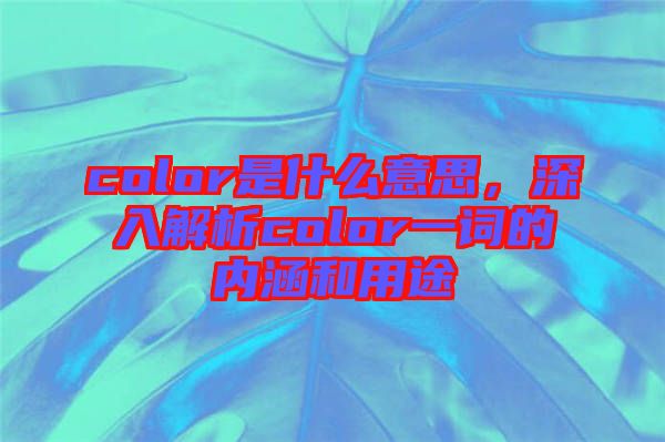 color是什么意思，深入解析color一詞的內(nèi)涵和用途