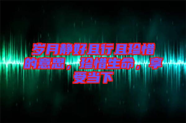 歲月靜好且行且珍惜的意思，珍惜生命，享受當下