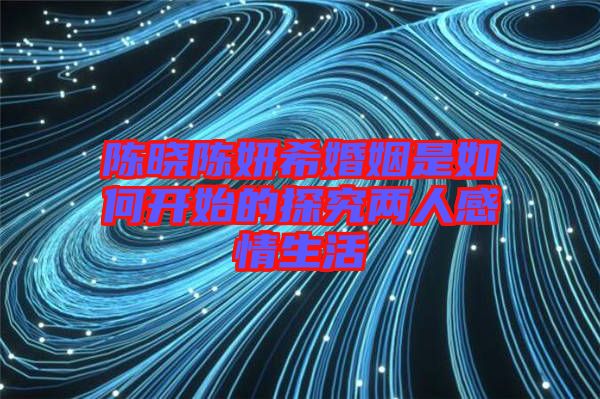 陳曉陳妍?；橐鍪侨绾伍_始的探究兩人感情生活