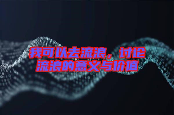 我可以去流浪，討論流浪的意義與價(jià)值