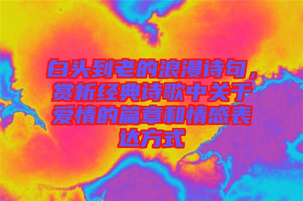 白頭到老的浪漫詩(shī)句，賞析經(jīng)典詩(shī)歌中關(guān)于愛(ài)情的篇章和情感表達(dá)方式
