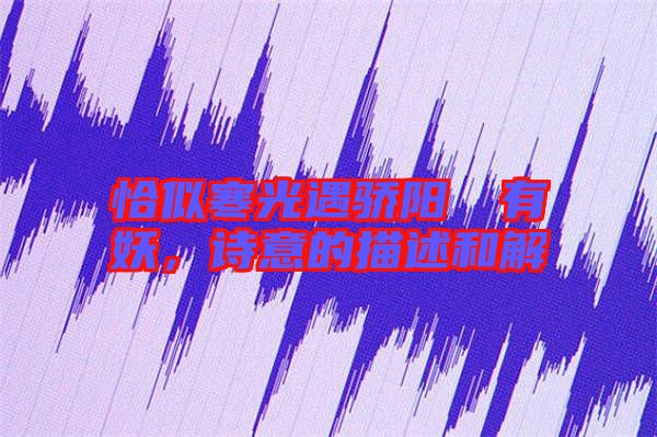恰似寒光遇驕陽囧囧有妖，詩意的描述和解