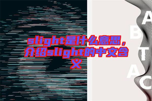 slight是什么意思，介紹slight的中文含義
