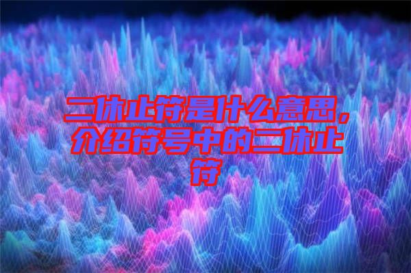 二休止符是什么意思，介紹符號(hào)中的二休止符