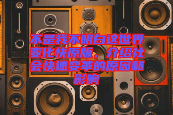 不是我不明白這世界變化快原版，介紹社會快速變革的原因和影響