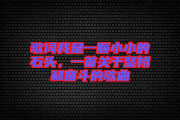 歌詞我是一顆小小的石頭，一首關于堅韌和奮斗的歌曲