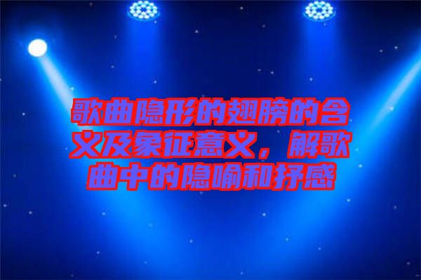 歌曲隱形的翅膀的含義及象征意義，解歌曲中的隱喻和抒感