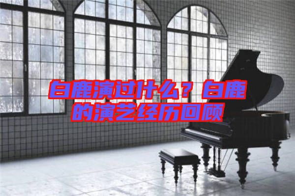 白鹿演過什么？白鹿的演藝經(jīng)歷回顧