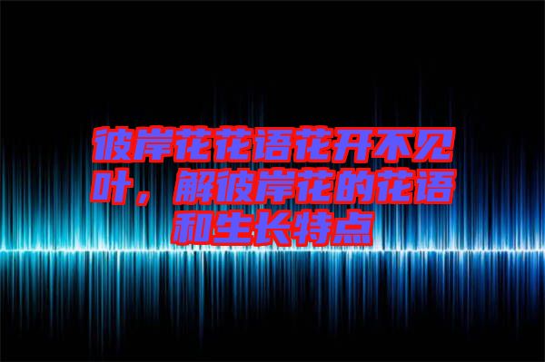 彼岸花花語(yǔ)花開不見葉，解彼岸花的花語(yǔ)和生長(zhǎng)特點(diǎn)