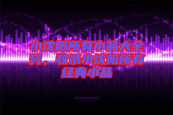小沈陽所有小品大全列，收錄小沈陽所有經(jīng)典小品