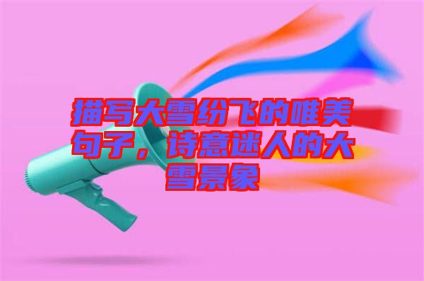 描寫大雪紛飛的唯美句子，詩意迷人的大雪景象