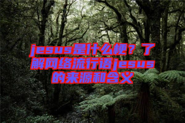 jesus是什么梗？了解網(wǎng)絡(luò)流行語(yǔ)jesus的來(lái)源和含義