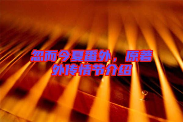 忽而今夏番外，原著外傳情節(jié)介紹