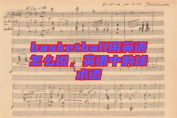 basketball用英語怎么說，英語中的球術(shù)語