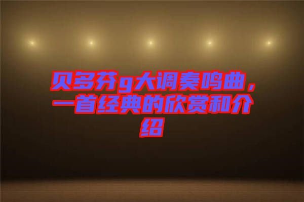貝多芬g大調(diào)奏鳴曲，一首經(jīng)典的欣賞和介紹