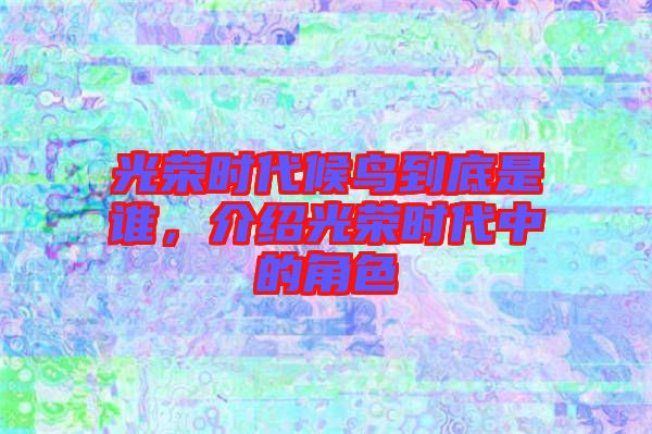 光榮時代候鳥到底是誰，介紹光榮時代中的角色