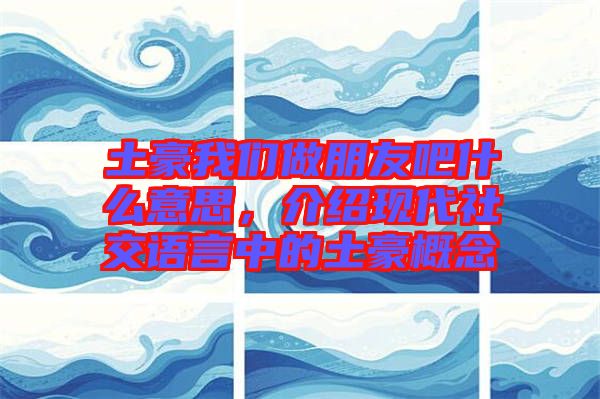 土豪我們做朋友吧什么意思，介紹現(xiàn)代社交語言中的土豪概念