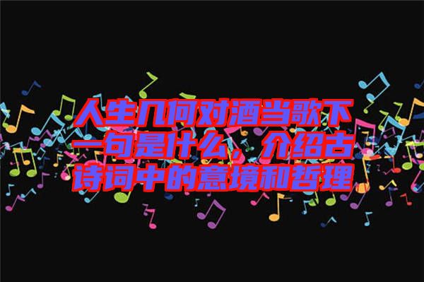 人生幾何對酒當(dāng)歌下一句是什么，介紹古詩詞中的意境和哲理