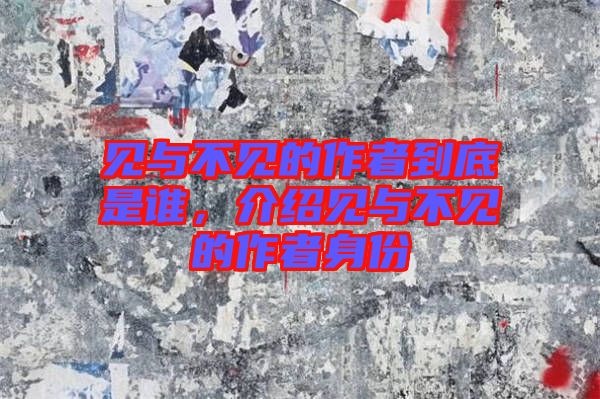 見與不見的作者到底是誰，介紹見與不見的作者身份